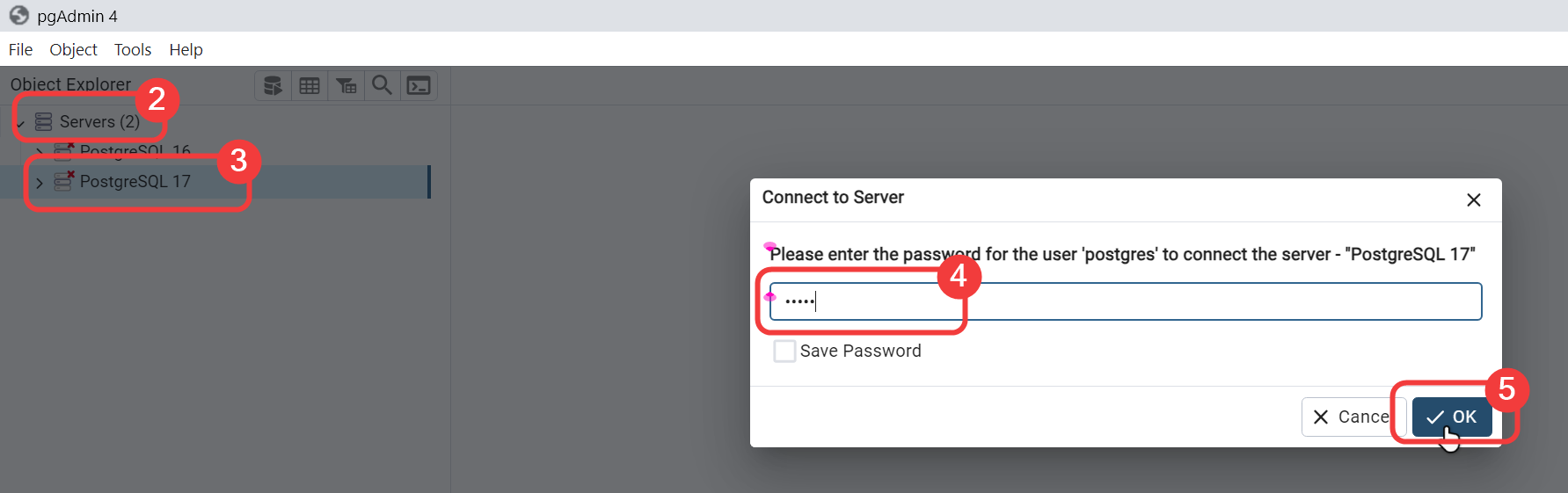Cách kết nối vô server trong pgAdmin 4